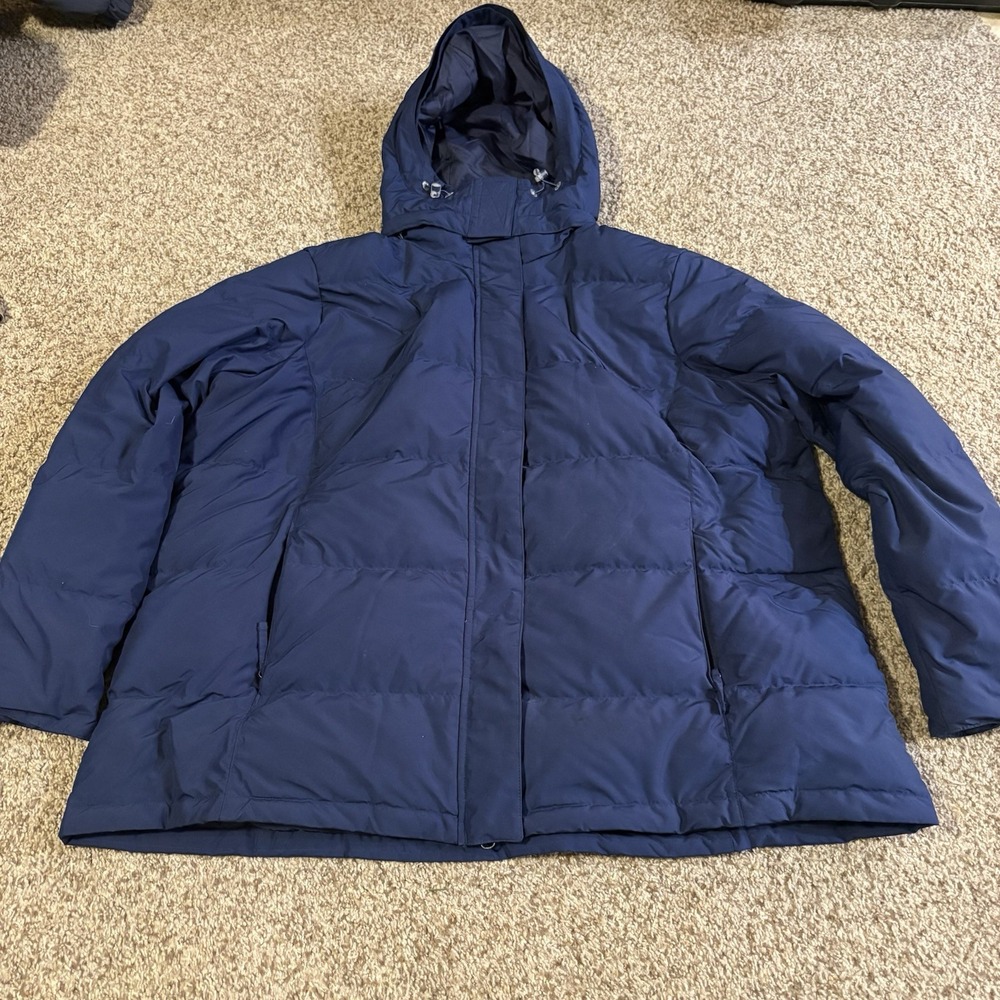ll bean ultrawarm down jacket womens 2X plus blue down winter parka coat